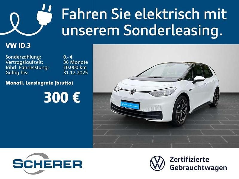 Gletscherweiß metallic (metallic) Gebraucht 2021 VW ID.3 Pro Performance Kleinwagen | 17.990 € (Fairer Preis) - Bild 1/4