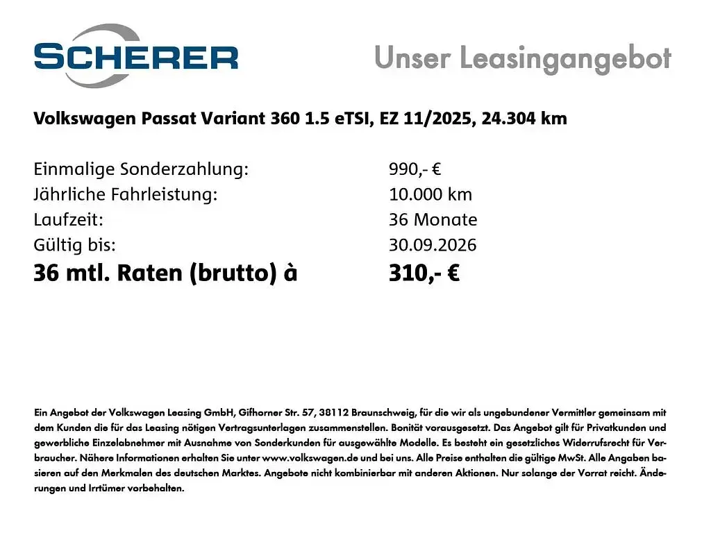 Gebraucht VW Passat Business 150 PS (110 kW) 2025 Pure white Kombi