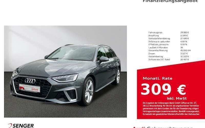 Grau Gebraucht 2022 Audi A4 S-Line Kombi | 29.880 € (Guter Preis) - Bild 1/4