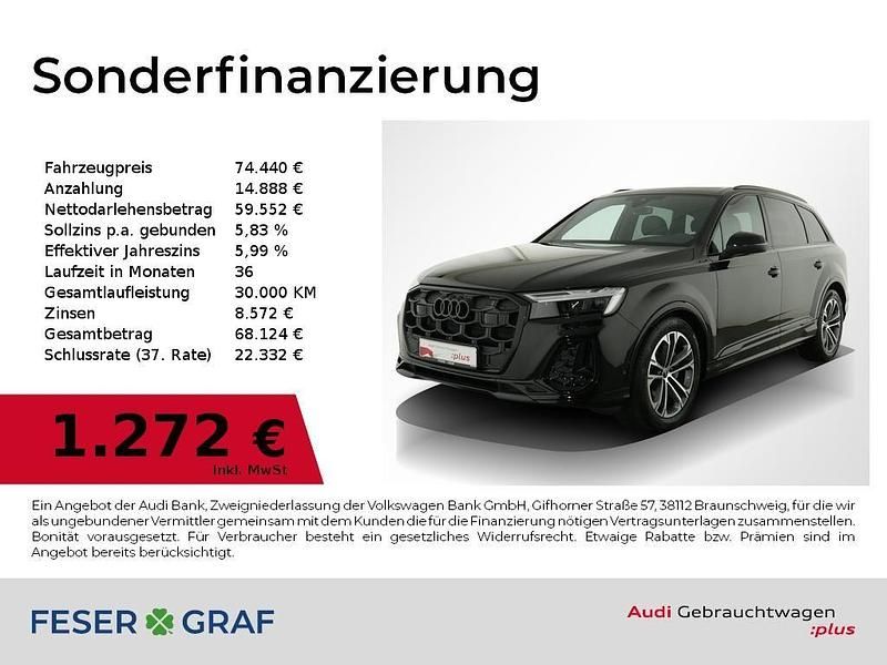 Mythosschwarz met. Gebraucht 2024 Audi Q7 Ambiente SUV | 74.440 € (Fairer Preis) - Bild 1/4