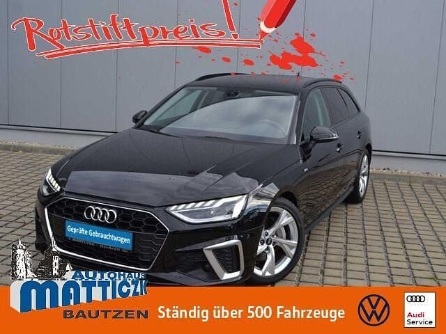 Schwarz (mythosschwarz metallic) Gebraucht 2021 Audi A4 S-Line Kombi | 35.788 € - Bild 1/2