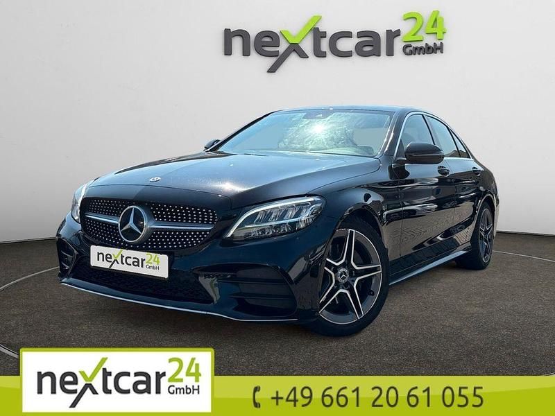 Schwarz Gebraucht 2019 Mercedes C220 AMG line Limousine | 22.790 € (Teuer) - Bild 1/4