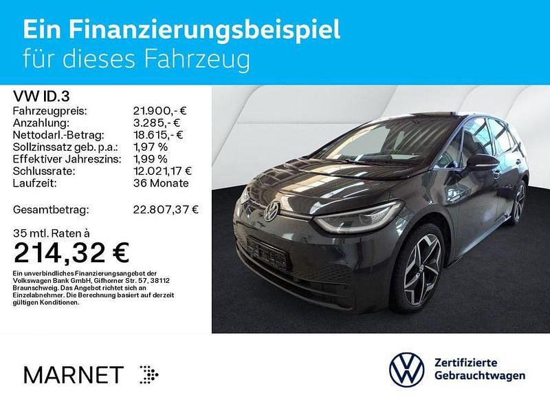 Gebraucht VW ID.3 Pro 150 kW (204 PS) 2021 Mangangrau metallic/schwarz Kleinwagen