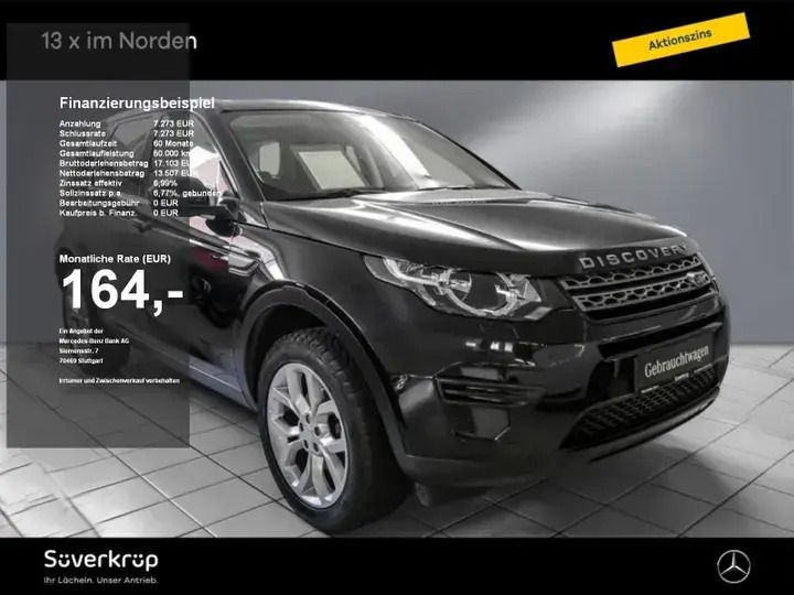 Santorini black (metallic) Gebraucht 2017 Land Rover Discovery Sport Pure SUV | 17.762 € (Guter Preis) - Bild 1/4