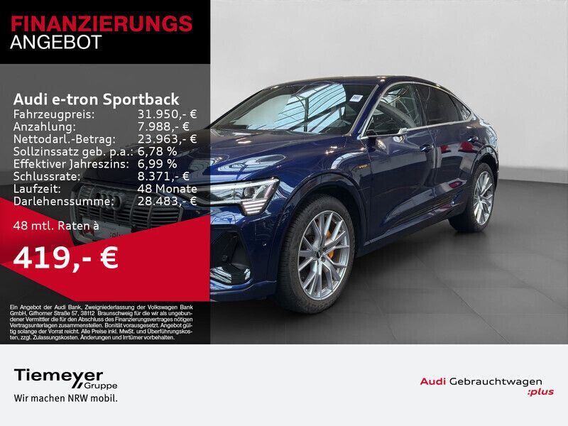 Blau Gebraucht 2020 Audi e-tron Sportback S-Line SUV | 32.950 € (Guter Preis) - Bild 1/4