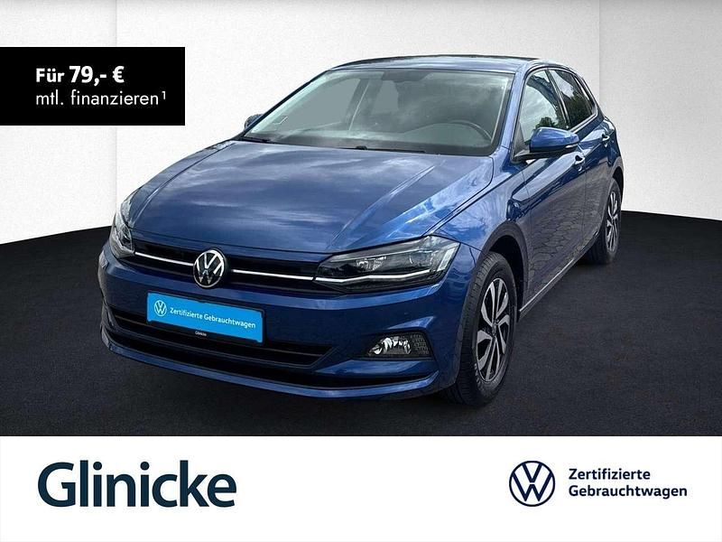 Reef blue metallic Gebraucht 2021 VW Polo Active Limousine | 16.690 € (Fairer Preis) - Bild 1/3