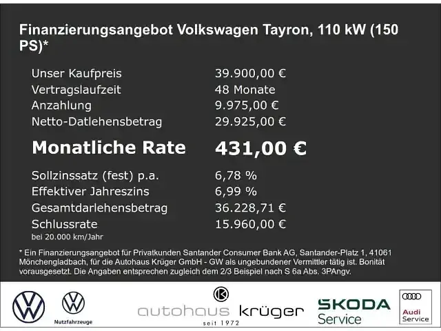 Gebraucht VW Tayron Life 150 PS (110 kW) 2025 Grau SUV