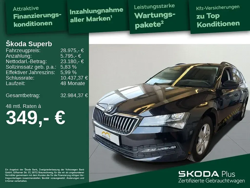 Gebraucht Skoda Superb Ambition 150 PS (110 kW) 2024 Blackmagic perleffekt Kombi