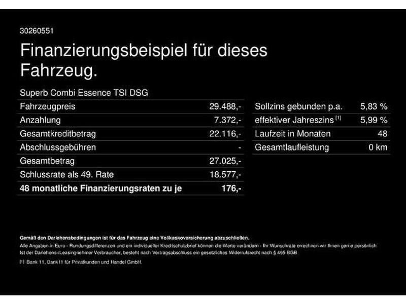 Gebraucht Skoda Superb 150 PS (110 kW) 2024 Cobalt blau Kombi