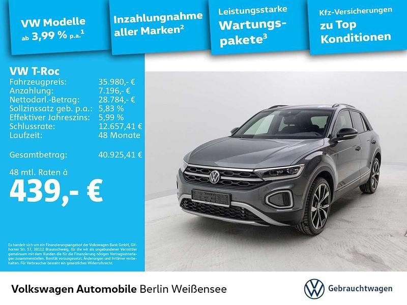 Indiumgrau metallic schwarz Gebraucht 2025 VW T-Roc Style SUV | 35.980 € (Fairer Preis) - Bild 1/4