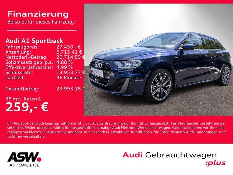 Navarrablau metallic Gebraucht 2024 Audi A1 Sportback S-Line Kleinwagen | 26.360 € (Fairer Preis) - Bild 1/4