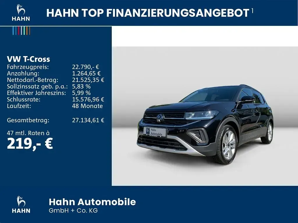 Gebraucht VW T-Cross Goal 116 PS (85 kW) 2025 Deep black perleffekt SUV
