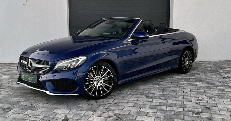 Blau Gebraucht 2018 Mercedes C250 AMG line Cabrio | 28.990 € (Guter Preis) - Bild 1/4