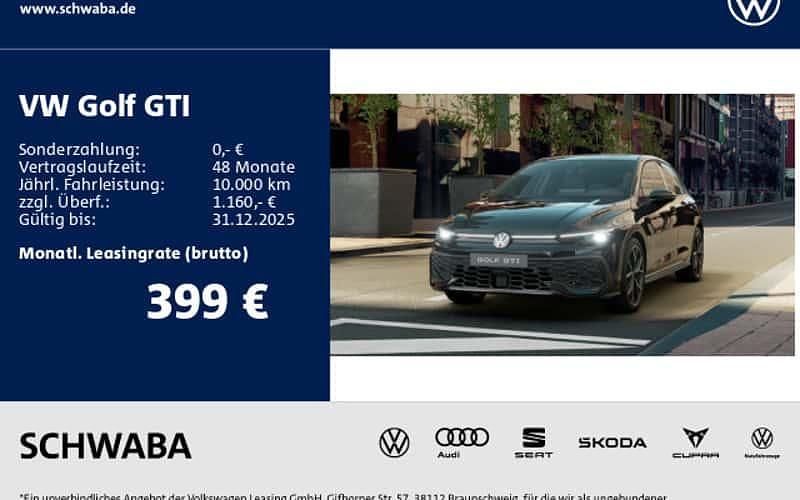 Schwarz Neu 2025 VW Golf VIII GTI Limousine | 52.990 € (Teuer) - Bild 1/4