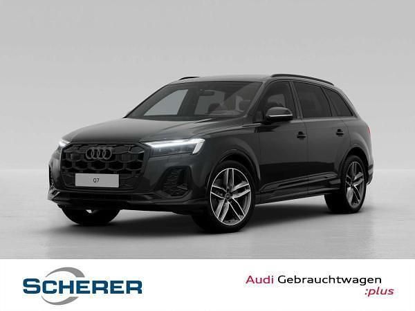 Schwarz (mythosschwarz metallic) Gebraucht 2024 Audi Q7 S-Line SUV | 64.450 € (Superpreis) - Bild 1/4