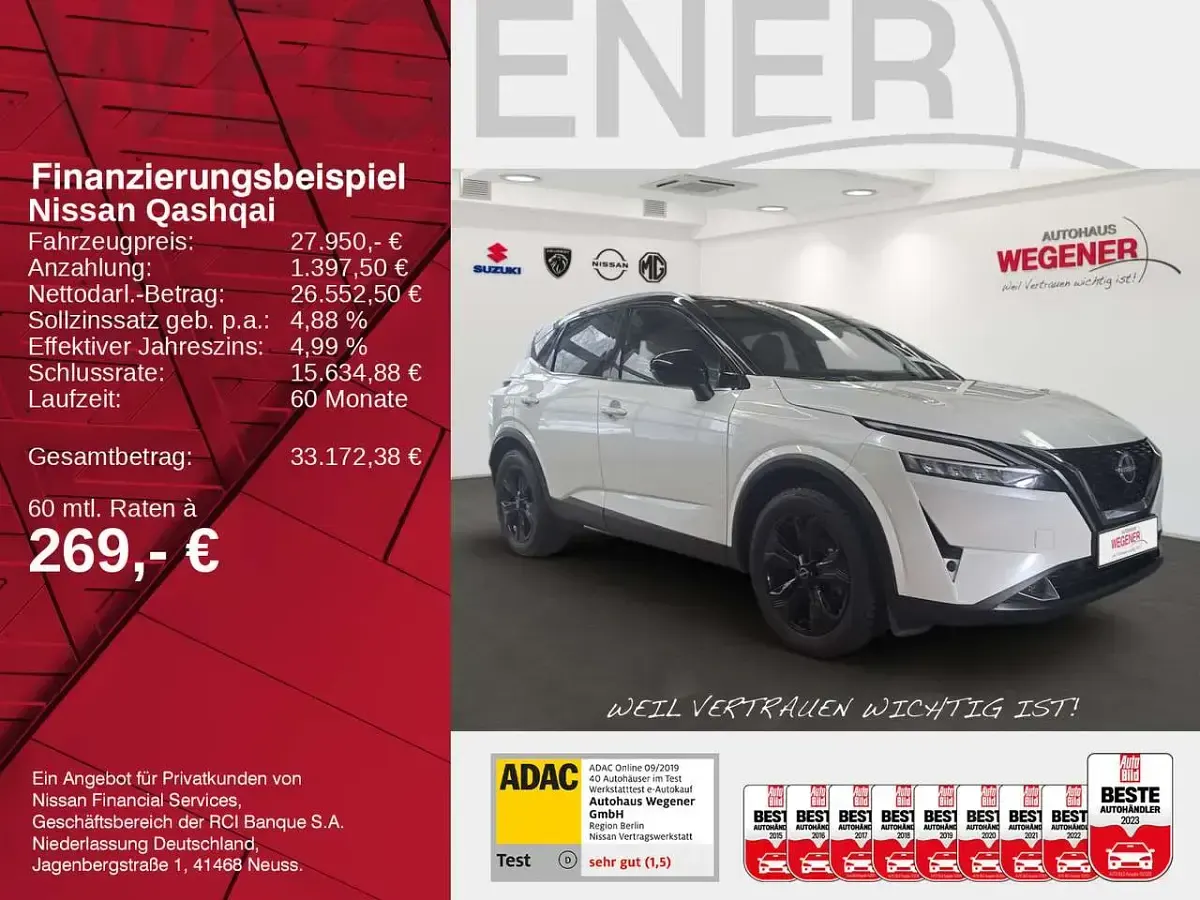 Gebraucht Nissan Qashqai Tekna+ 158 PS (116 kW) 2022 Weiß SUV