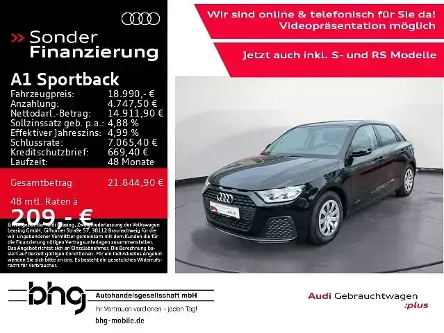 Gebraucht Audi A1 Sportback Comfort 110 PS (80 kW) 2024 Schwarz Kleinwagen