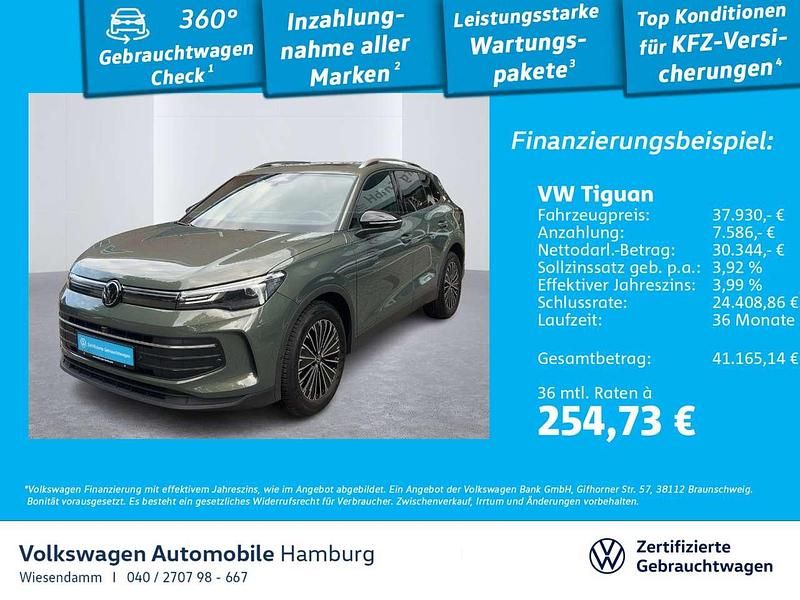 D4 cipressinogrün metallic Gebraucht 2024 VW Tiguan Goal SUV | 37.930 € (Superpreis) - Bild 1/3