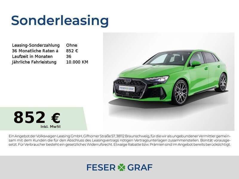 Kyalamigrün Neu 2025 Audi RS3 Sportback Sport Kleinwagen | 73.618 € (Fairer Preis) - Bild 1/3