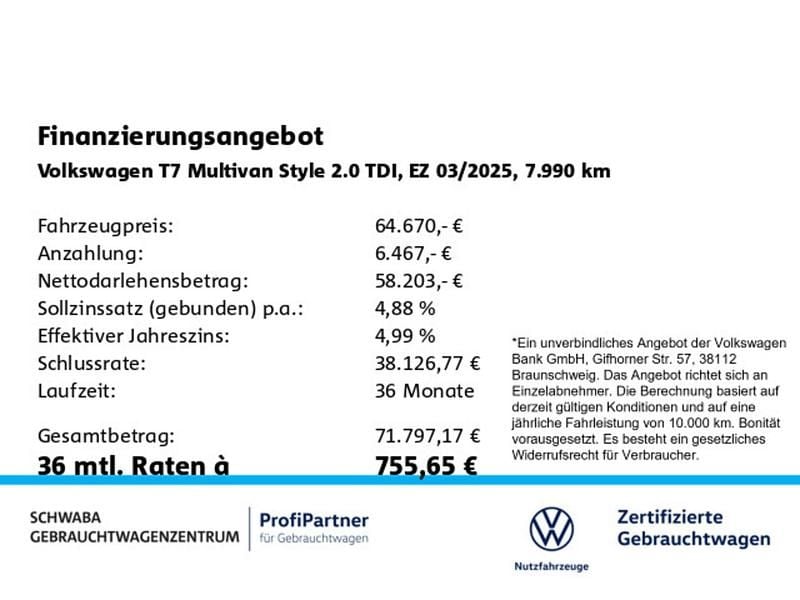 Usata VW Multivan Style 150 CV (110 kW) 2025 Monovolume