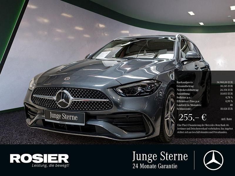Grau / selenitgrau Gebraucht 2022 Mercedes C220 AMG Kombi | 34.960 € (Etwas zu teuer) - Bild 1/4