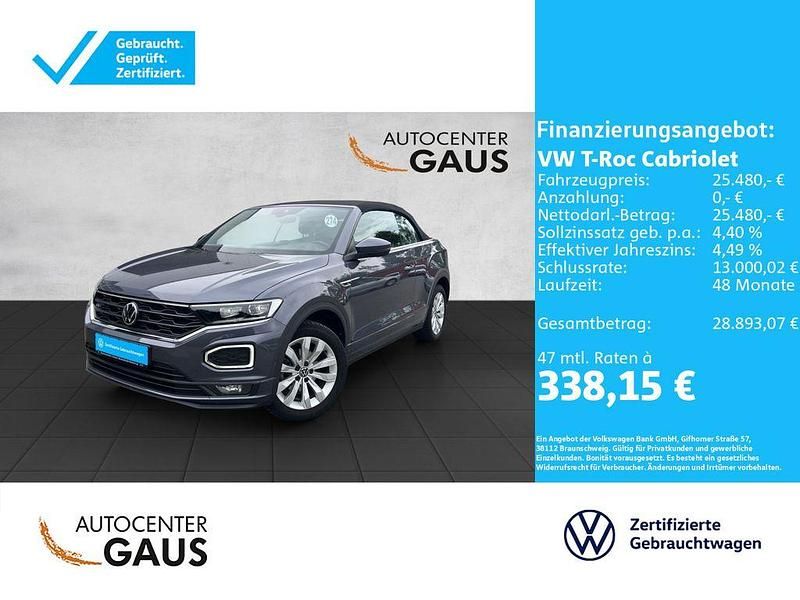Grau Gebraucht 2021 VW T-Roc Cabriolet R-line Cabrio | 25.480 € (Fairer Preis) - Bild 1/4