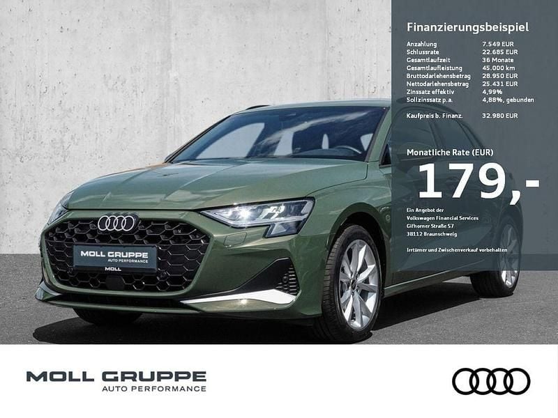 Grün Gebraucht 2024 Audi A3 Sportback Advanced Plus Limousine | 32.980 € (Guter Preis) - Bild 1/3