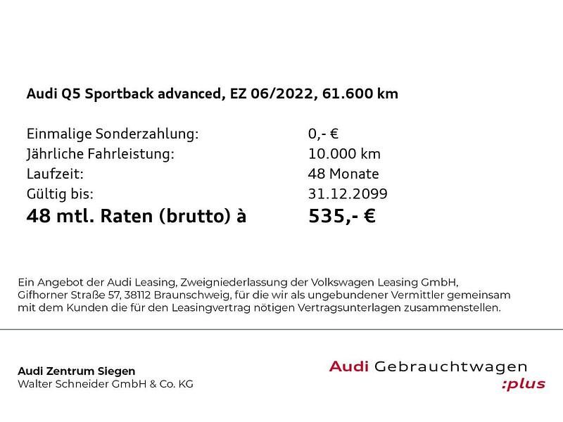 Gebraucht Audi Q5 Advanced 286 PS (210 kW) 2022 Navarrablau metallic SUV
