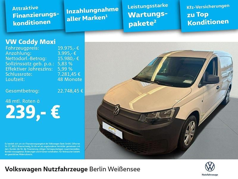 Gebraucht VW Caddy Maxi 102 PS (75 kW) 2021 Weiß Van / Kleinbus