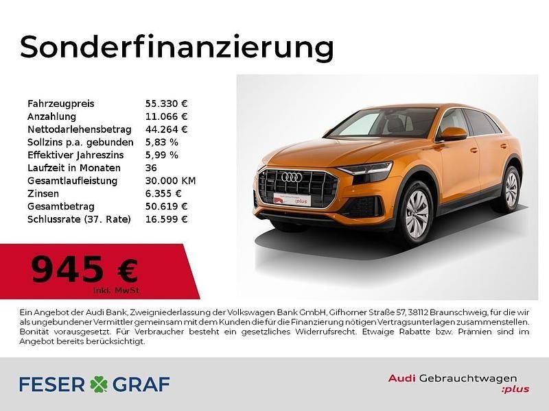 Drachenorange metallic Gebraucht 2022 Audi Q8 Ambiente SUV | 55.330 € (Superpreis) - Bild 1/4