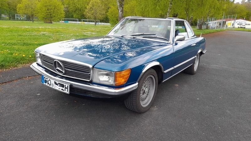 Blau Gebraucht 1972 Mercedes SL350 Cabrio | 19.500 € - Bild 1/4