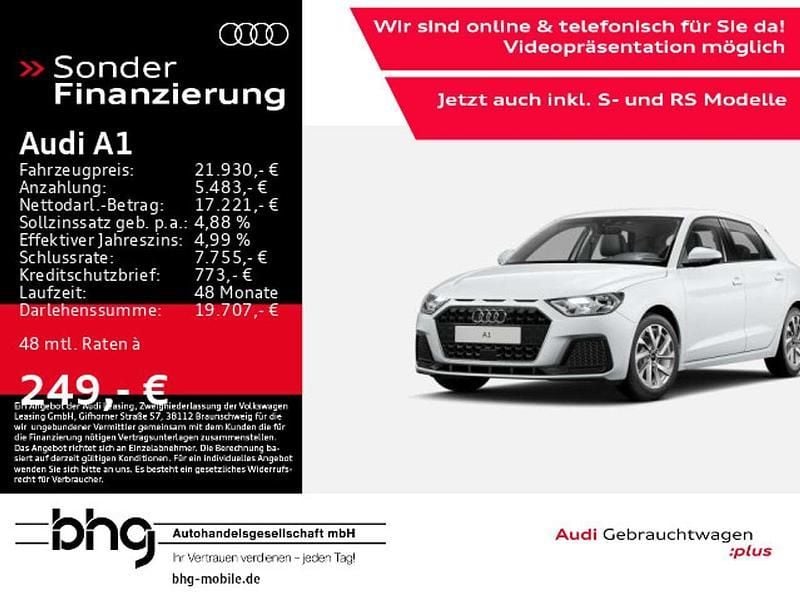 Gletscherweiß metallic Gebraucht 2024 Audi A1 Sportback Advanced Kleinwagen | 21.930 € (Superpreis) - Bild 1/4