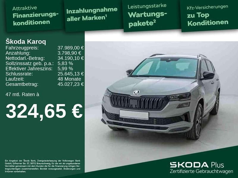 Stahlgrau Gebraucht 2025 Skoda Karoq SportLine SUV | 37.989 € (Guter Preis) - Bild 1/4