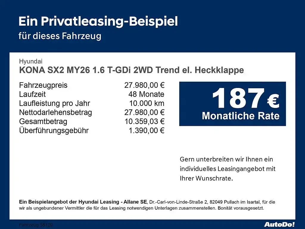 Neu Hyundai Kona Trend 190 PS (139 kW) 2026 Abyss black SUV