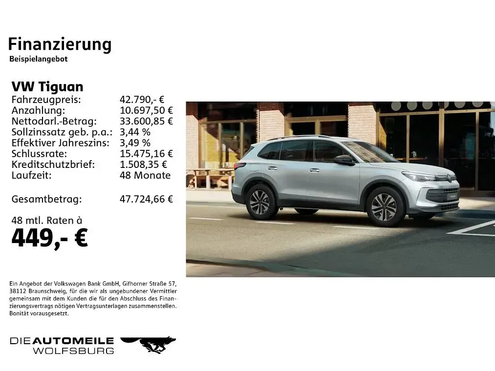 Neu VW Tiguan Style 150 PS (110 kW) 2026 Oyster silver metallic SUV