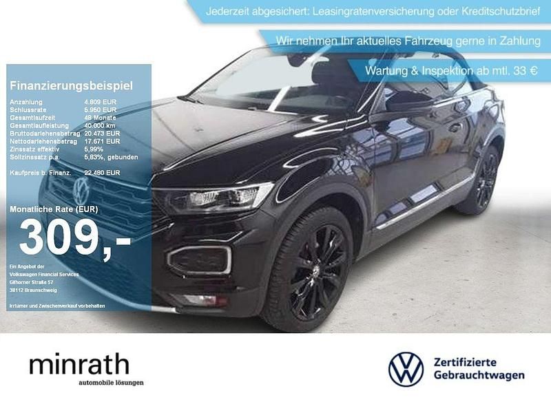 Schwarz Gebraucht 2020 VW T-Roc Cabriolet Style Cabrio | 22.330 € (Teuer) - Bild 1/4