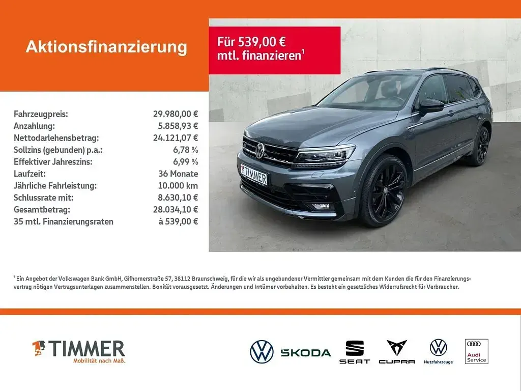 Gebraucht VW Tiguan Allspace Highline 200 PS (147 kW) 2021 Grau SUV