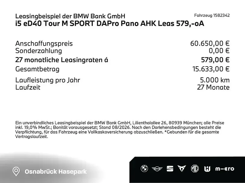 Gebraucht BMW i5 Efficient Dynamics 250 kW (340 PS) 2025 Andere Limousine