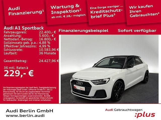 Gletscherweiß metallic Gebraucht 2021 Audi A1 Sportback Advanced Plus Kleinwagen | 22.400 € (Superpreis) - Bild 1/3