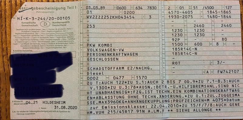 Usado VW Multivan 75 HP (55 kW) 1989 Andere farben Monovolume