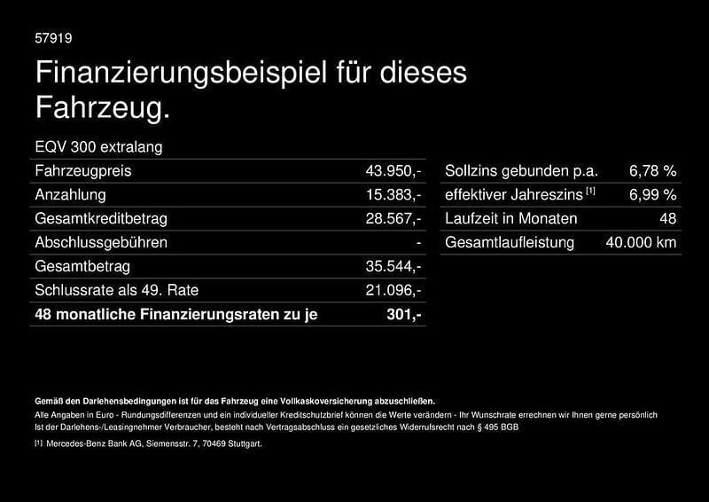 Gebraucht Mercedes EQV300 150 kW (204 PS) 2023 Schwarz Van / Kleinbus