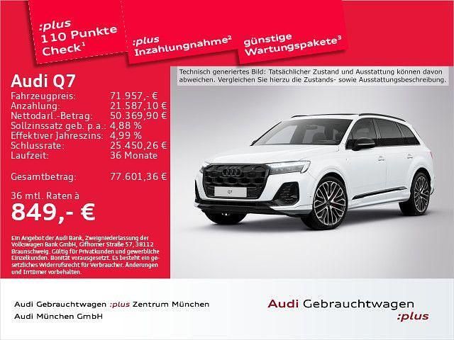 Gletscherweiß metallic Gebraucht 2024 Audi Q7 S-Line SUV | 71.957 € (Guter Preis) - Bild 1/2