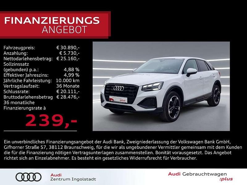Gletscherweiß metallic Gebraucht 2024 Audi Q2 Advanced Plus SUV | 30.890 € (Fairer Preis) - Bild 1/3
