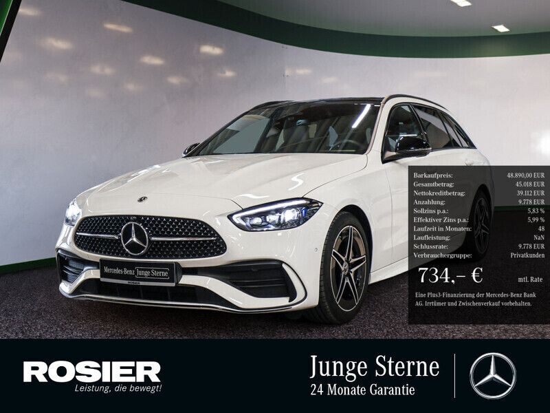 Weiss / polarweiß Gebraucht 2024 Mercedes C300 Sport Edition Kombi | 48.890 € (Teuer) - Bild 1/4