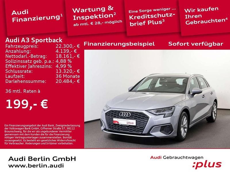 Florettsilber metallic Gebraucht 2022 Audi A3 Limousine | 22.300 € (Guter Preis) - Bild 1/4