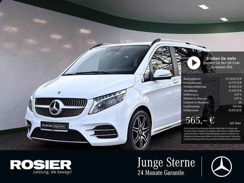 Weiss / bergkristallweiß Gebraucht 2024 Mercedes V300 Avantgarde Edition Van / Kleinbus | 63.740 € (Fairer Preis) - Bild 1/3