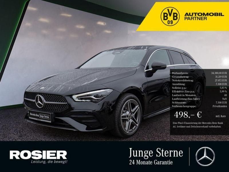 Schwarz / nachtschwarz Gebraucht 2024 Mercedes CLA250e AMG Limousine | 34.380 € (Superpreis) - Bild 1/4