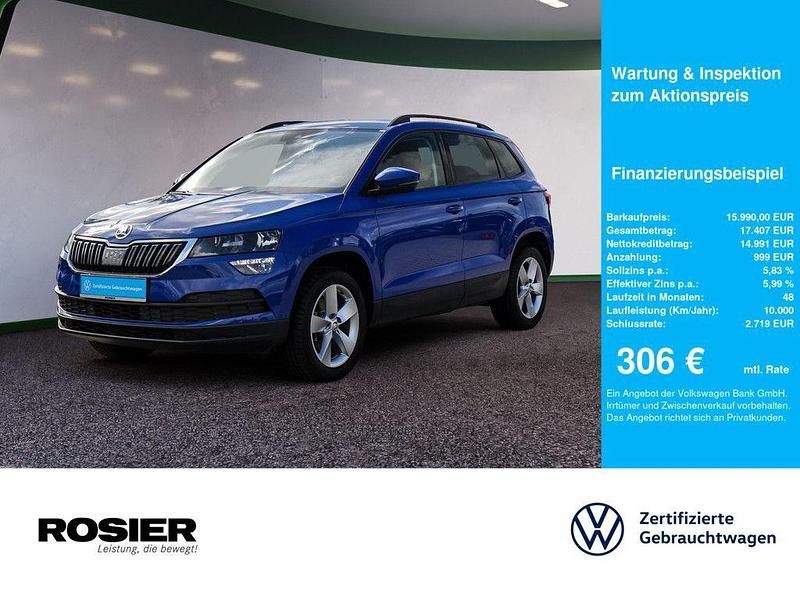Blau Gebraucht 2019 Skoda Karoq Ambition SUV | 15.990 € (Fairer Preis) - Bild 1/4