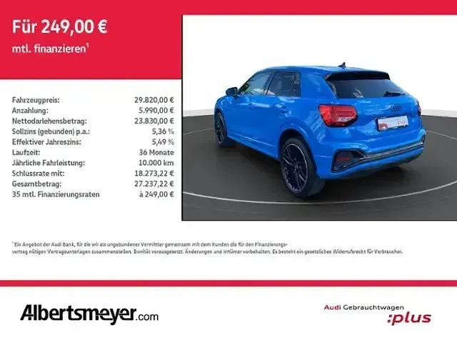 Gebraucht Audi Q2 S-Line 150 PS (110 kW) 2023 Turboblau SUV