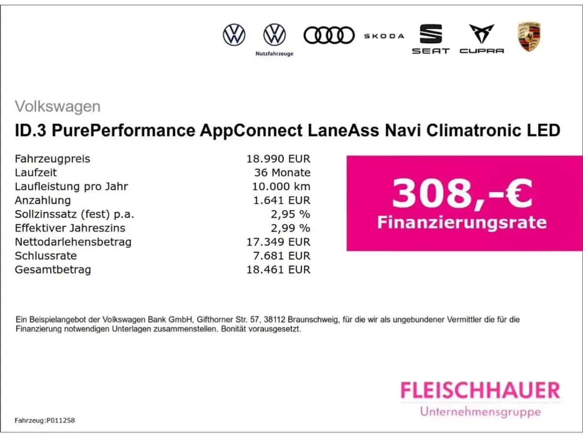 Gebraucht VW ID.3 Pure 150 kW (204 PS) 2021 Grau Kleinwagen